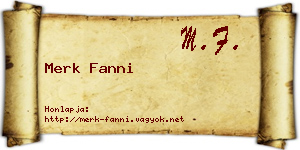 Merk Fanni névjegykártya